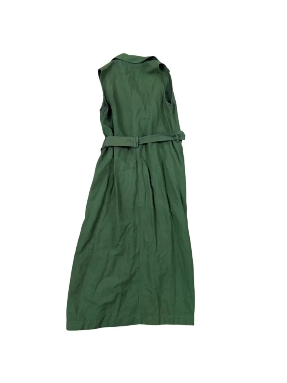 Jw Anderson Women’s Green Cotton Sleeveless Belted Maxi Trench Dress XXS
